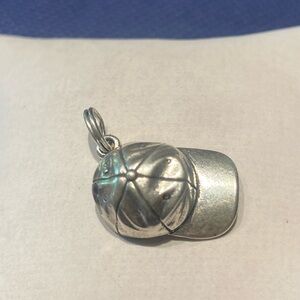 Sterling Silver 3D baseball cap pendant charm